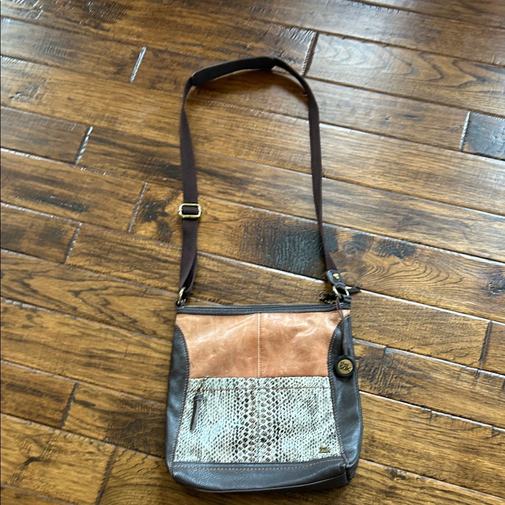 The Sak Brown and Tan Leather Crossbody Bag